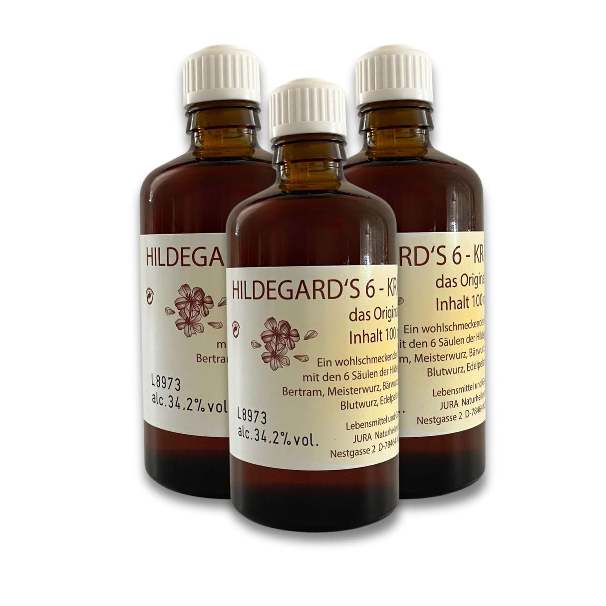 Paquete de reserva 3x 6 hierbas amargas de Hildegarda - el original - Jura Naturheilmittel GmbH