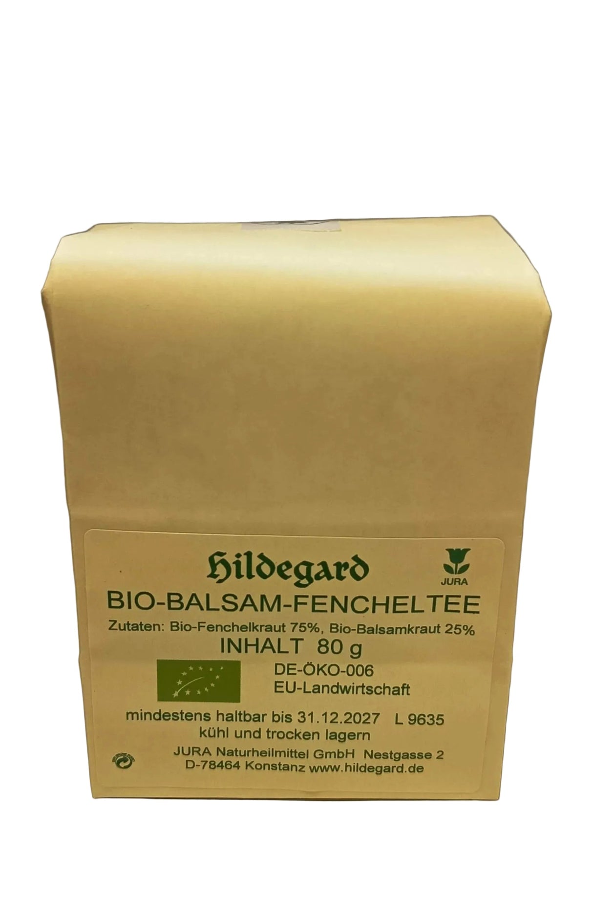 Organic balsam fennel tea, DE-ÖKO-006